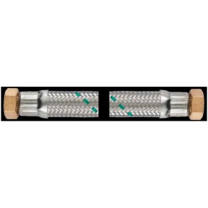 Tuyau blindé Flexo DN20, longueur 100 cm, avec tresse en acier inoxydable et filetage intérieur 3/4".