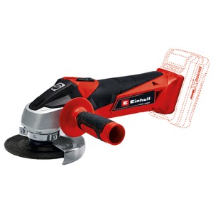 Meuleuse d'angle sans fil Einhell TC-AG 18/115 Li du kit TE-TK 18/3, rouge/noir, avec poignée supplémentaire.