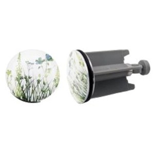 Diaqua Tappo universale Joya con motivo floreale, ottone/plastica, Ø 40mm, per lavelli.