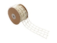 Juteband mit Draht Weiss Breite 50 mm / Länge 5 m