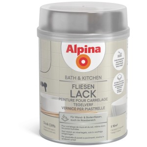 Alpina Fliesenlack Bath & Kitchen Chalk Cliffs, seidenmatter Lack für Wand- und Bodenfliesen.
