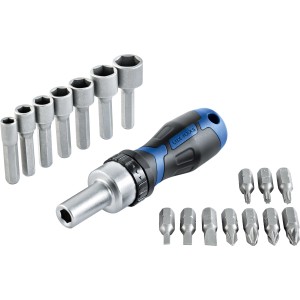 LUX-TOOLS Boîte à outils 18 pièces : Jeu d'embouts avec tournevis et divers embouts pour coffres à outils.