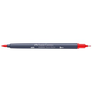 Feutre Faber-Castell Goldfaber Sketch Rouge écarlate, avec pointe pinceau et fine.