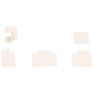 5 raccords blancs pour goulottes de câbles 16x10 mm.