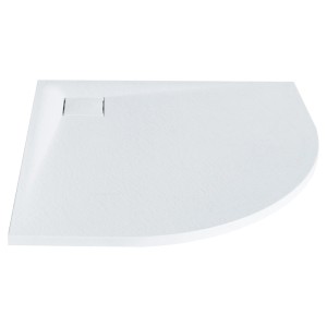 Receveur de douche Beliani Paron blanc en SMC, aspect pierre naturelle, angulaire, plat, avec bonde. Surface antidérapante.