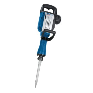 Marteau piqueur Scheppach AB1600 Special-Edition, marteau démolisseur bleu avec burin.