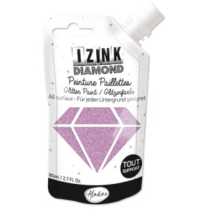 Aladine Diamond Rosa Glitzerfarbe, 80 ml, in Quetschflasche. Ideal für Malprojekte und Dekorationen.