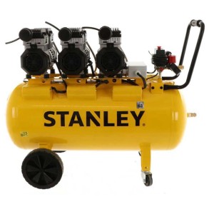 Compresseur Stanley SXCMS30103 Silent jaune, sans huile, 100 l, avec roues et poignée.