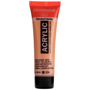 Tube de peinture acrylique Amsterdam Standard Series Jaune de Naples Rouge, 20 ml.