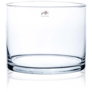 Vaso in vetro trasparente Sandra Rich Cyli, Ø 25 cm, altezza 20 cm. Vaso decorativo per fiori e decorazioni da tavolo.