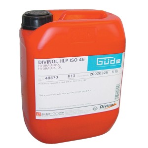 Huile hydraulique HLP 46 5L en bidon orange de Güde.