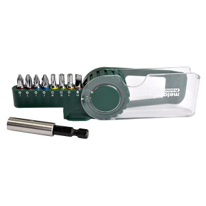Metabo Bit-Box set da 9 pezzi con portabit e inserti colorati.