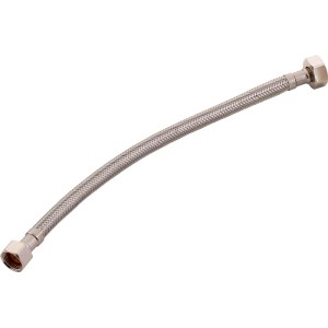 Tuyau de raccordement coudé flexible, 14,9 mm (G 3/8) x 300 mm, en acier inoxydable.