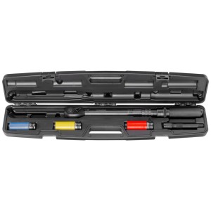 Clé dynamométrique Technocraft Black Edition, set de 5 pièces dans une mallette avec rallonge et douilles à choc.