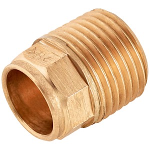 Raccordo a saldare in ottone rosso, 15 mm x 21 mm (R 1/2) per tubi in rame.