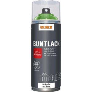 OBI Smalto spray brillante RAL 6018 Giallo-Verde, bomboletta da 400ml.
