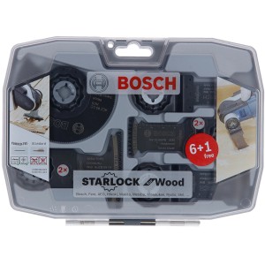 Bosch Starlock Set Best of Wood, 7 pièces. Accessoires pour outils multifonctions dans une mallette.
