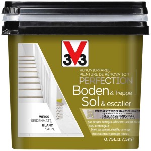 Bodenfarbe Reno Perfektion Weiss, 2 l, für Böden und Treppen im Innenbereich.