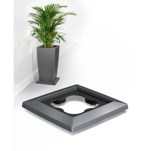 Lechuza Rolluntersetzer Cubico 30, antracite metallizzato, 32x32 cm. Per piante mobili.