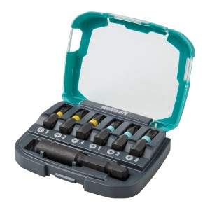 Wolfcraft Bit-Box Impact, 7 pezzi, con inserti a croce, portainserti, in scatola pieghevole.