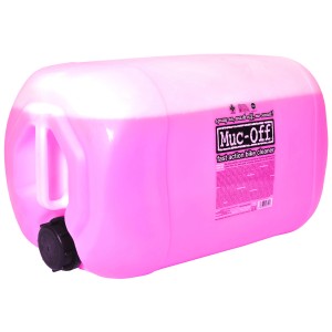 Kanister Muc-Off Fahrradreiniger, 25 l, pinke Reinigungsflüssigkeit.