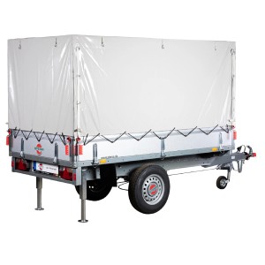 Remorque Stema Basic SH 1300-25-13.1 avec bâche, roue jockey et béquilles.