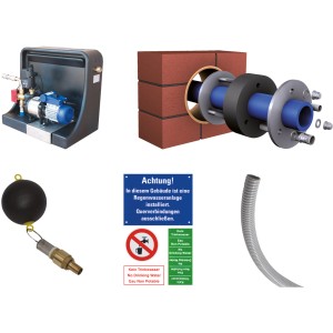 4rain Flat M Flachtank-Paket 9.000 l Haus-Premium, calpestabile. Componenti per la raccolta dell'acqua piovana.