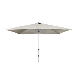 Ombrellone rettangolare grigio chiaro 300x200 cm con struttura in alluminio e funzione di inclinazione.