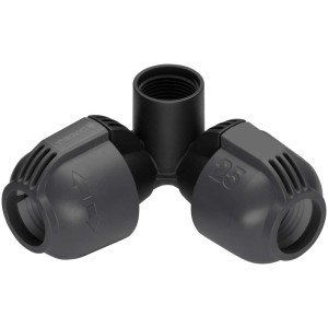 Raccordo a gomito Gardena con filettatura interna 25 mm x 3/4 per Micro-Drip-System.