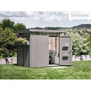 Biohort Casetta per attrezzi HighLine metallo Grigio quarzo metallizzato 6,6 m²