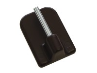 Gardinia Crochet adhésif pour barre de vitrage Marron Hauteur 11 mm 4 pcs