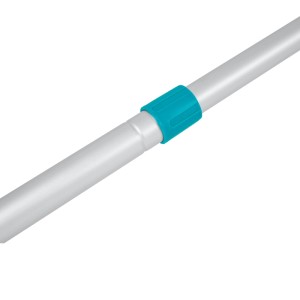 Asta telescopica Bestway in alluminio con anello di regolazione turchese per la pulizia della piscina.