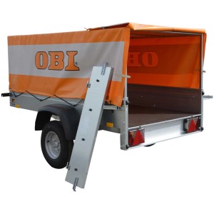 Set telone alto Stema arancione per rimorchio AN 750 con logo OBI. Accessori per rimorchi auto.