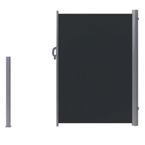 Tenda laterale Beliani Dorio grigio grafite, estensibile per patio e giardino.