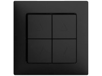 Feller Doppel-Druckschalter Frontplatte EdizioDue Schwarz