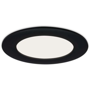 Brilo LED-Einbauleuchte Flat In, matt schwarz, 7W, 3er-Set. Spritzwassergeschützt, neutralweißes Licht.