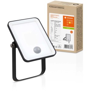 Ledvance LED-Außenstrahler Essential Sensor, 10W, Schwarz, Warmweiß, mit Bewegungssensor.