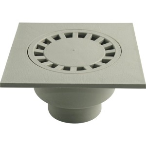 Scarico da cortile Marley DN 75 in plastica, scarico quadrato per esterni.