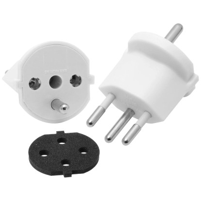 Fixadapter Typ12 / Schutzkontakt mit Dichtung Weiss 3-polig