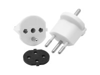 Fixadapter Typ12 / Schuko mit Dichtung Weiss 3-polig Fixadapter Typ12 / Schuko mit Dichtung Weiss 3-polig