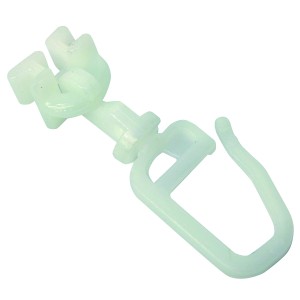 Gardinia girevole, bianco, per binario da 6 mm. Accessorio per binari per tende, 20 pezzi.