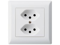 Hager Unterputz-Steckdose Kallysto 2 x T13 BS Weiss