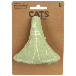 Jouet pour chat vert tente avec cataire, polyester, 1 pièce.