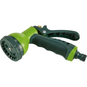 Doccia multifunzione verde con 7 getti per irrigazione giardino.