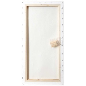 Weißer Keilrahmen Classic 30x60 cm mit Leinwand und Holzkeilen.
