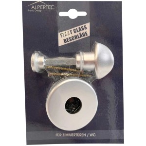 Alpertec WC-Rosette mit Sperrriegel aus Aluminium, Türbeschlag für WC-Türen.