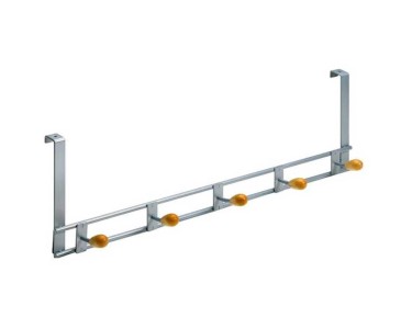 Hettich Barra appendiabiti per porta / 5 ganci Effetto legno / alluminio