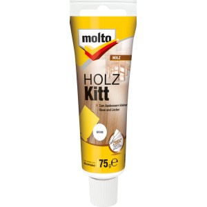 Tube Molto Holz Kitt, weiß, 50ml, zum Ausbessern von Holz im Innen- und Außenbereich.