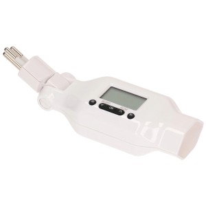 Digitale Zeitschaltuhr Clip-Clap von Max Hauri in Weiss mit LCD-Display für Hausfunksteuerung.