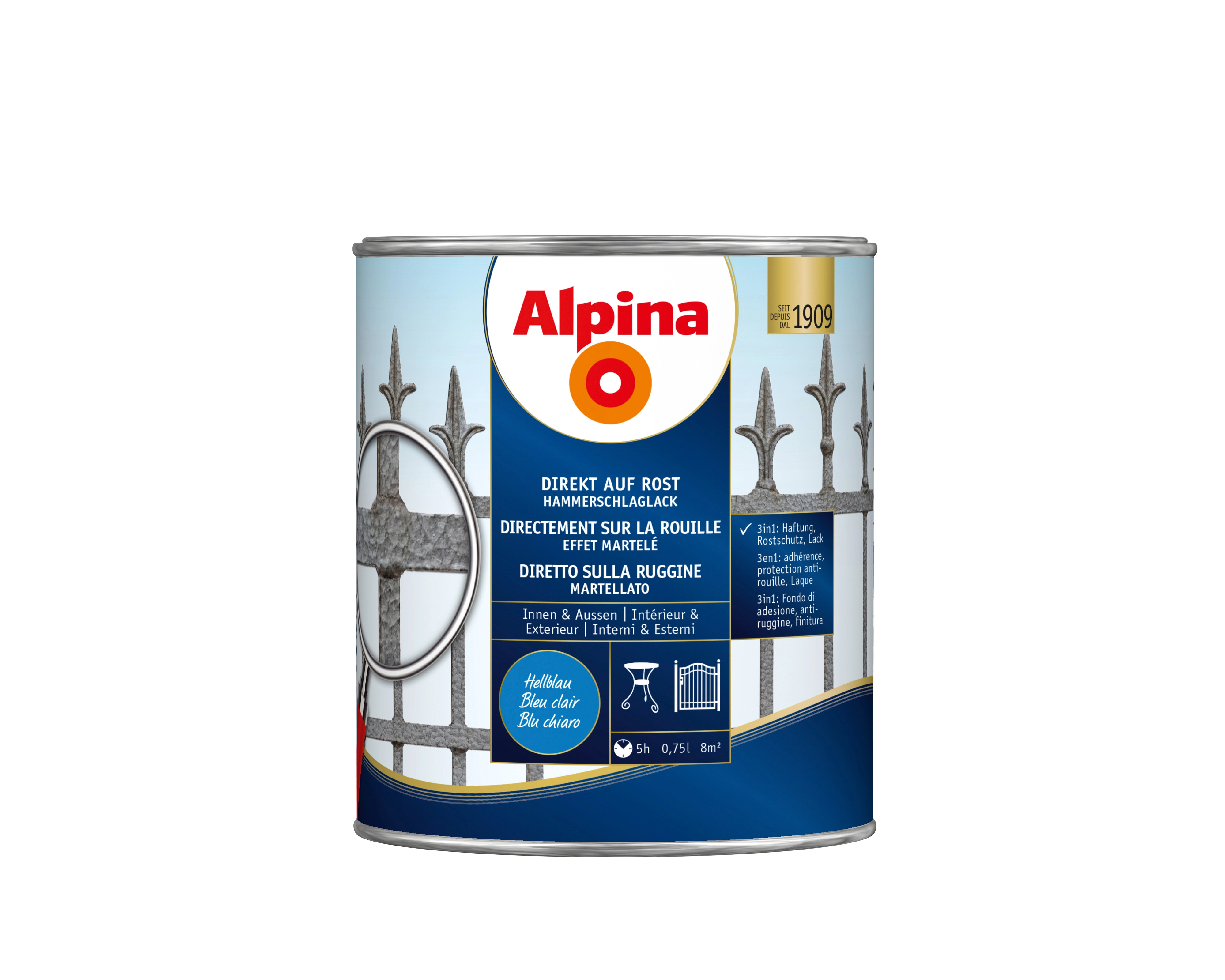 Alpina Direkt auf Rost Hammerschlag Hellblau 750 ml kaufen bei OBI